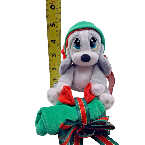 Vintage Sad Eye Sam Christmas Stuffed Plush Gray Long Hat Present RARE Applause - Picture 11 of 12